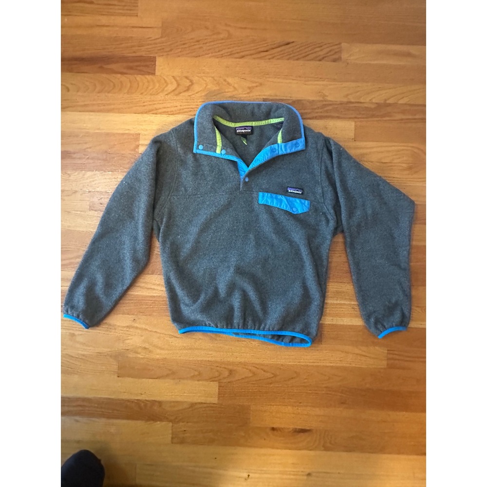 Patagonia Gray Fleece‎ Snap Neck Pullover Sweatshirt Men's XS